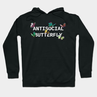 ANTISOCIAL BUTTERFLY Rainbow White Hoodie